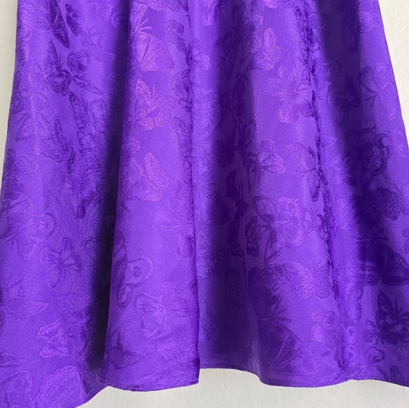 🦋Vintage Butterfly Shimmery Silky Dark Purple Lingerie Slip Dress🦋 - Picture 7 of 16
